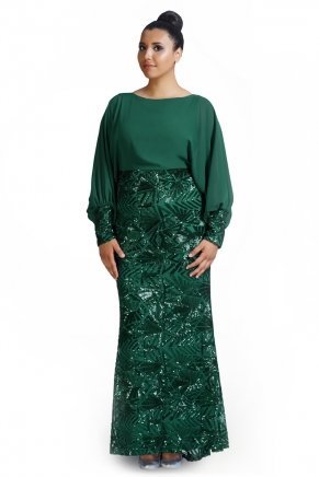 Big Size Sequin Long Long Sleeve Evening Dress K5567