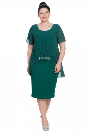 Big Size Short Short Sleeve Non Revealing Evening Dress K5517