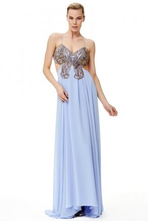 Long Small Size Strappy Flared Evening Dress Y6271