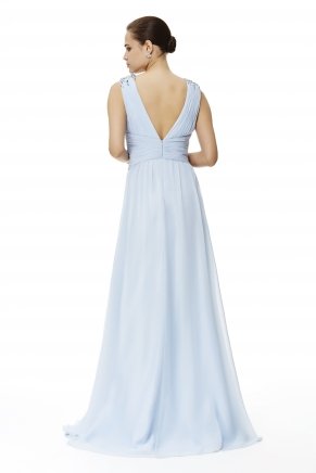 Lavender Lılac Open Back Small Size Long Evening Dress Y6455