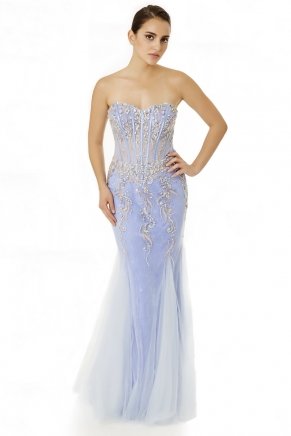 Lavender Lılac Off Shoulder Small Size Long Evening Dress Y6458