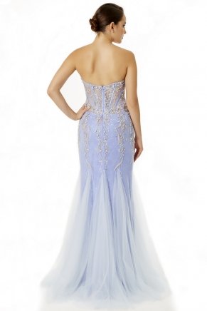Open Back Small Size Long Sleeveless Evening Dress Y6458