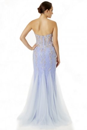 Lavender Lılac Off Shoulder Small Size Long Evening Dress Y6458