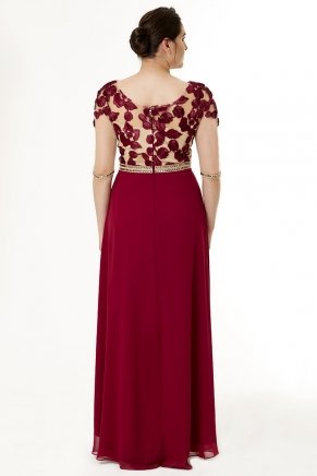 Cherry Long Big Size Short Sleeve Evening Dress Y6111