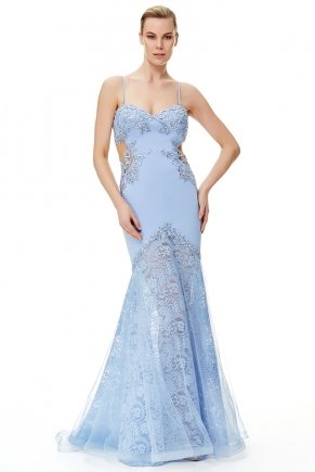 Lavender Lılac Off Shoulder Small Size Long Evening Dress Y6235