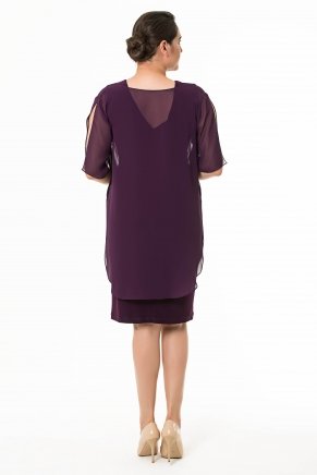 Big Size Chiffon Short Capri Arm Evening Dress K6051