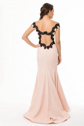 Long Boat Neck Small Size Sleeveless Evening Dress Y6424