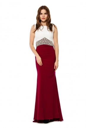 Open Back Small Size Long Crepe Evening Dress Y5308