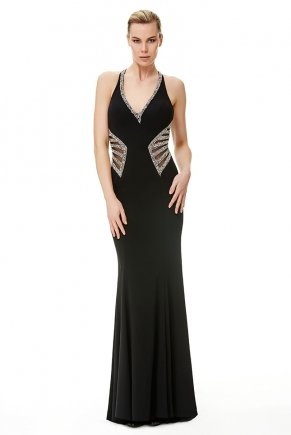 Small Size Black Bodycon Long Evening Dress Y6460