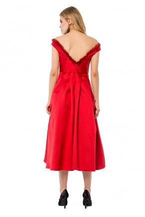 Red Short Small Size Short Sleeve Evening Dress K6121