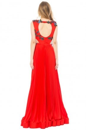 Ferrarı Red Small Size Long Sleeveless Princess Dress K6117