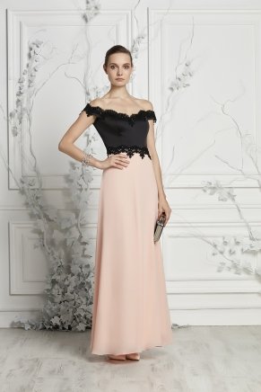Long Boat Neck Small Size Off Shoulder Evening Dress Y7377