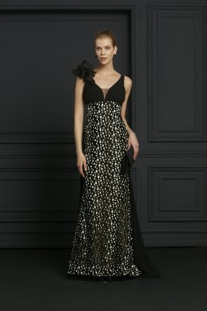 Small Size Black Bodycon Long Evening Dress Y7215
