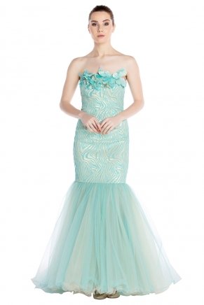 Long Tulle Small Size Sleeveless Evening Dress Y7184