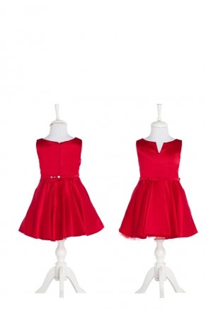 Dragon Red Short Kid Size Mom&Kid Dress K6168