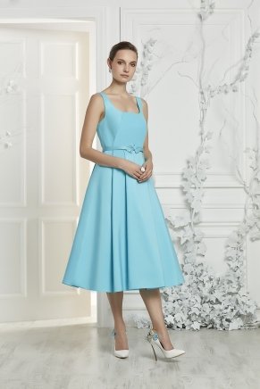 Long Small Size Sleeveless Flared Evening Dress Y7073