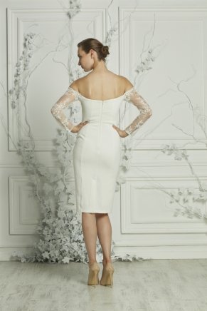 Small Size Short Boat Neck Off Shoulder Engagement Dress Y7460