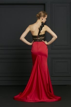 Long Small Size One Sleeve Crepe Evening Dress Y7108