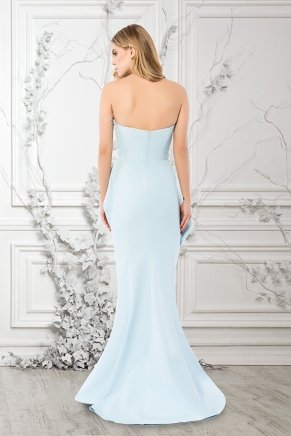 Tailed Small Size Long Strapless Evening Dress Y7431
