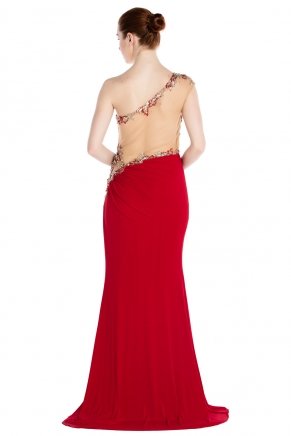One Shoulder Small Size Long One Sleeve Evening Dress Y7638