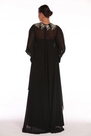 Black Chiffon Big Size Long Evening Dress Y7228