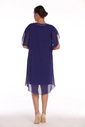Short Crepe Big Size Capri Arm Evening Dress K6152