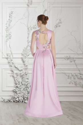 Last Pınk Long Small Size Evening Dress Y7545