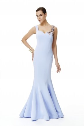 Lavender Lılac Small Size Long Evening Dress Y6325
