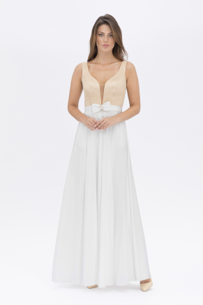 Küçük Beden Kemik Uzun Kloş Düğün Elbisesi Y7574