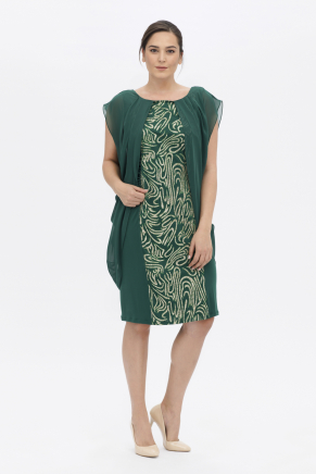 Dark Benetton Green Short Big Size Evening Dress Y7355