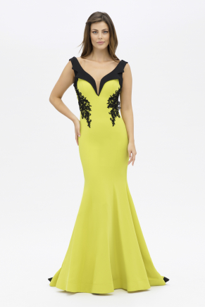 Lemon Yellow Small Size Long Evening Dress Y7547