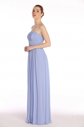 Lavender Lılac Long Small Size Strapless Evening Dress Y7344