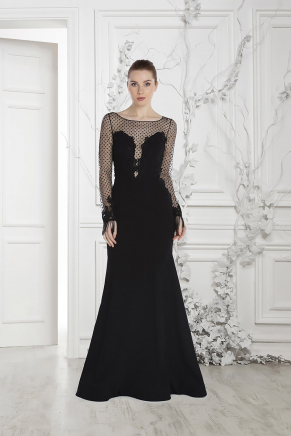Black Small Size Long Evening Dress Y7549