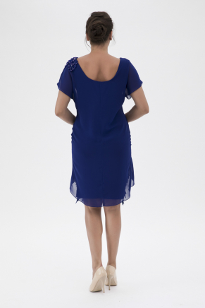 Blue Big Size Short Evening Dress K7536