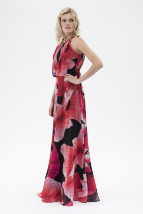 SMALL SIZE LONG PRINT PERFECT EVENING DRESS Y7728