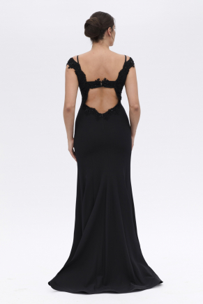 Black Big Size Long Evening Dress Y6424B