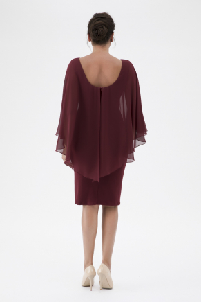 Burgundy Short Big Size Evening Dress K7816