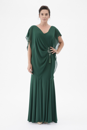 Big Size Dark Benetton Green Long Evening Dress K7818