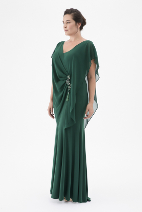 Dark Benetton Green Long Big Size Evening Dress K7818