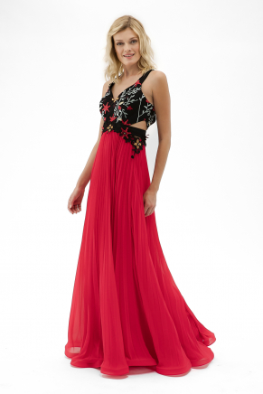 Coral Long Small Size Evening Dress Y7595