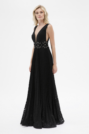 Küçük Beden Siyah Uzun Düğün Elbisesi Y7657