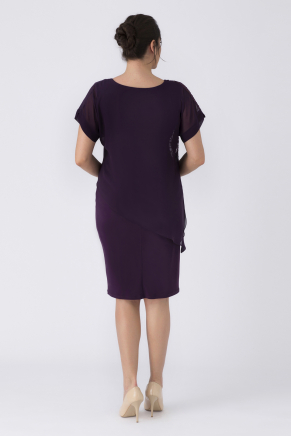 Purple Short Big Size Evening Dress Y8131