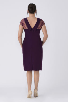 Purple Short Big Size Evening Dress Y8400