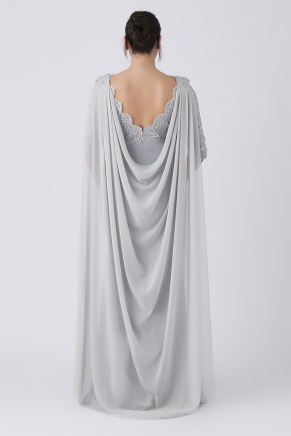 Grey Big Size Long Evening Dress Y8249
