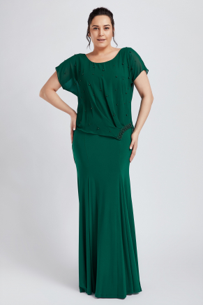 Green Big Size Long Evening Dress Y8788