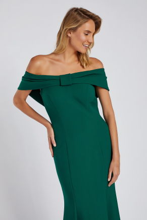 Yeşil Küçük Beden Uzun Nişan Elbisesi Y7435