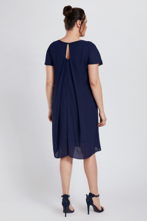 Blue Short Big Size Evening Dress Y8153