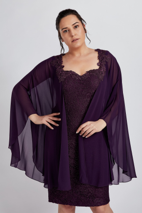 BIG SIZE SHORT EVENING DRESS Y8337