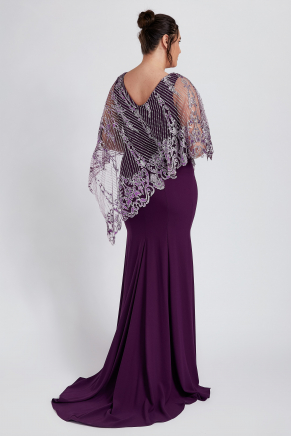 Purple Long Big Size Evening Dress Y8407