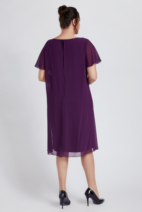 Big Size Purple Short Evening Dress Y8729